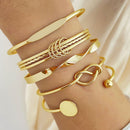 Conjunto Feminino com 5 braceletes Elegantes e Delicados