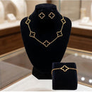 Conjunto Trevos Dourado - Banhado a Ouro 18K