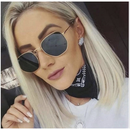 Óculos de Sol Hexagonal UV400 Feminino e Masculino Unissex Com Armação De Metal 1804