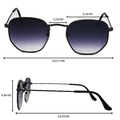 Óculos de Sol Hexagonal UV400 Feminino e Masculino Unissex Com Armação De Metal 1804