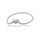 Prata 925 Pulseira para Berloques Coração banho de Prata 925