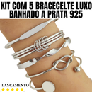 Conjunto Feminino com 5 braceletes Elegantes e Delicados