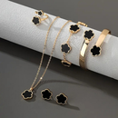 Conjunto de Colar, Anel, Brinco e Pulseira Estilo Jóia Coreano - 5 Peças de Jóias Alta Qualidade