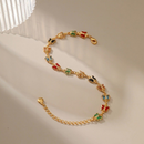 kit colar+pulseira borboletas coloridas ouro 18k a prata 925