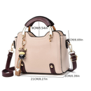 Bolsa Feminina Transversal Grande Capacidade Elegante De PU Com Alça Superior E Alça Ajustável, Com Chaveiro Toranja