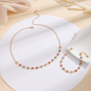 kit colar+pulseira borboletas coloridas ouro 18k a prata 925
