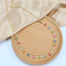 kit colar+pulseira borboletas coloridas ouro 18k a prata 925