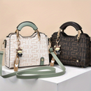 Bolsa Feminina Transversal Grande Capacidade Elegante De PU Com Alça Superior E Alça Ajustável, Com Chaveiro Toranja