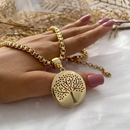 Colar Árvore da Vida Semijoia Banhada em Ouro 18K