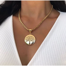 Colar Árvore da Vida Semijoia Banhada em Ouro 18K