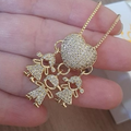 Colar Filhos Coração Cravejado - Amor no Peito | Ouro 18k ou Prata 925