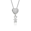 Colar Filhos Coração Cravejado - Amor no Peito | Ouro 18k ou Prata 925