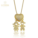 Colar Filhos Coração Cravejado - Amor no Peito | Ouro 18k ou Prata 925
