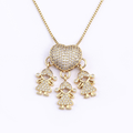 Colar Filhos Coração Cravejado - Amor no Peito | Ouro 18k ou Prata 925