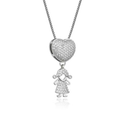 Colar Filhos Coração Cravejado - Amor no Peito | Ouro 18k ou Prata 925