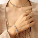 Kit Colar e Pulseira Baguete Zircônia a Banhado Ouro18k