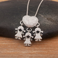 Colar Filhos Coração Cravejado - Amor no Peito | Ouro 18k ou Prata 925