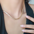 Kit Colar e Pulseira Baguete Zircônia a Banhado Ouro18k