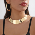 Kit Choker Largo com Argolas - Joia Banhada a Ouro 18k