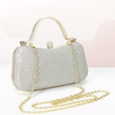 Bolsa Feminina De Banquete Clássica Com Decoração De Strass E Fecho De Mão Para Festa De Música Toranja