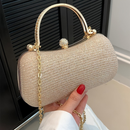Bolsa Feminina De Banquete Clássica Com Decoração De Strass E Fecho De Mão Para Festa De Música Toranja