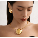 Conjunto Choker e Brinco Maxi Ouro 18k / Prata 925