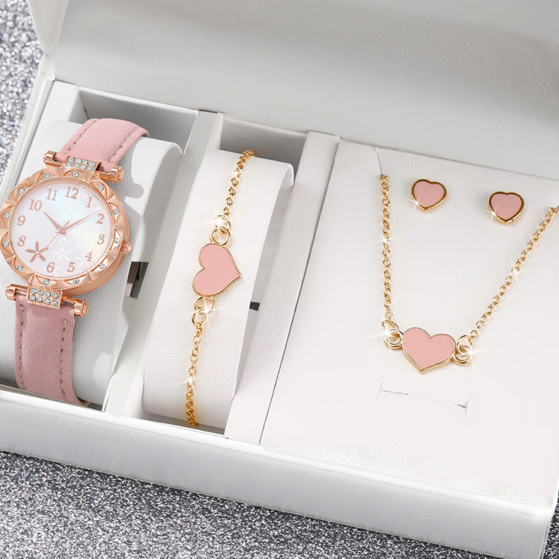 Conjunto De Relógio Feminino De Quartzo Para Presente Elegante | Vários Estilos Elegantes A Mulher Moderna